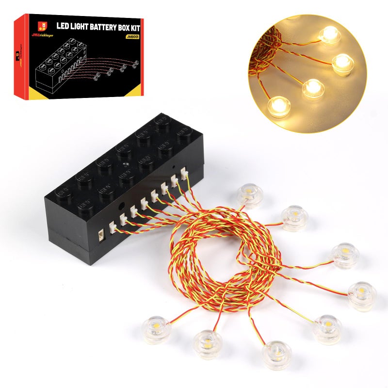 JMBricklayer LED Light Kit Building Blocks Set, 2x6 Light Up Bricks with Light-Sensing Mode, DIY Lighting Accessories Decoration Toys Compatible with Major Brands - Image 1