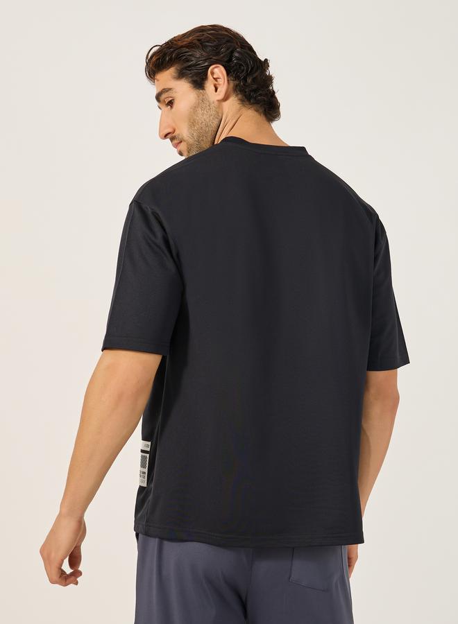 Styli Ultra Lightweight Textured Badge Detail T-Shirt  - Image 4
