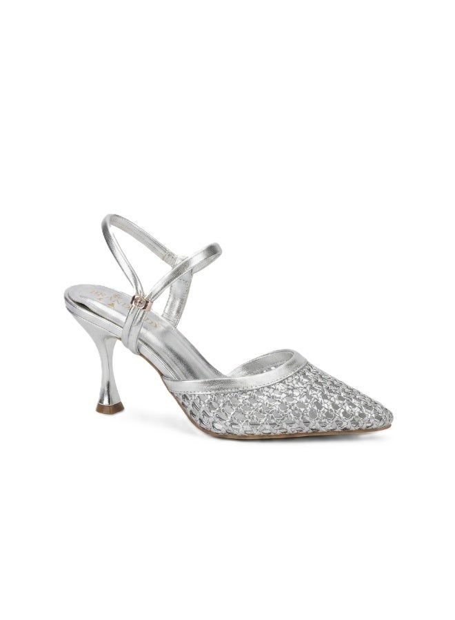 Vbranda Mesh Heels with Elegant Details & Cross Straps C-148 - Image 3