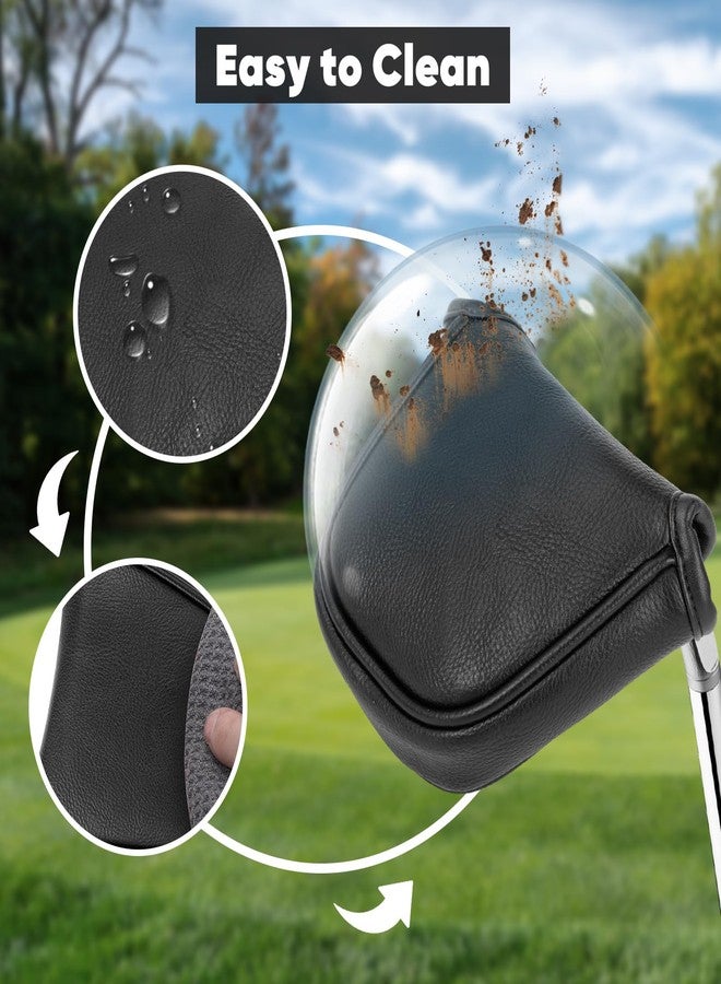 brdejc Golf Putter Cover Leather Mallet Putter Headcover Golf Club Covers with Magnetic Closure for Most Brand (for Mallet) - Image 3