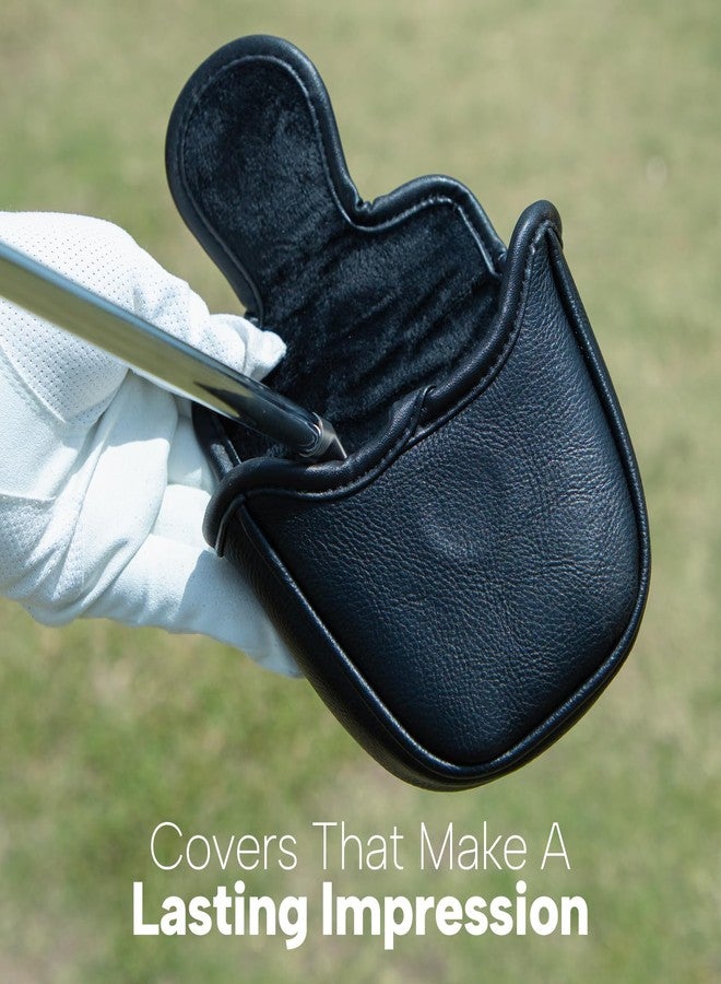 brdejc Golf Putter Cover Leather Mallet Putter Headcover Golf Club Covers with Magnetic Closure for Most Brand (for Mallet) - Image 2