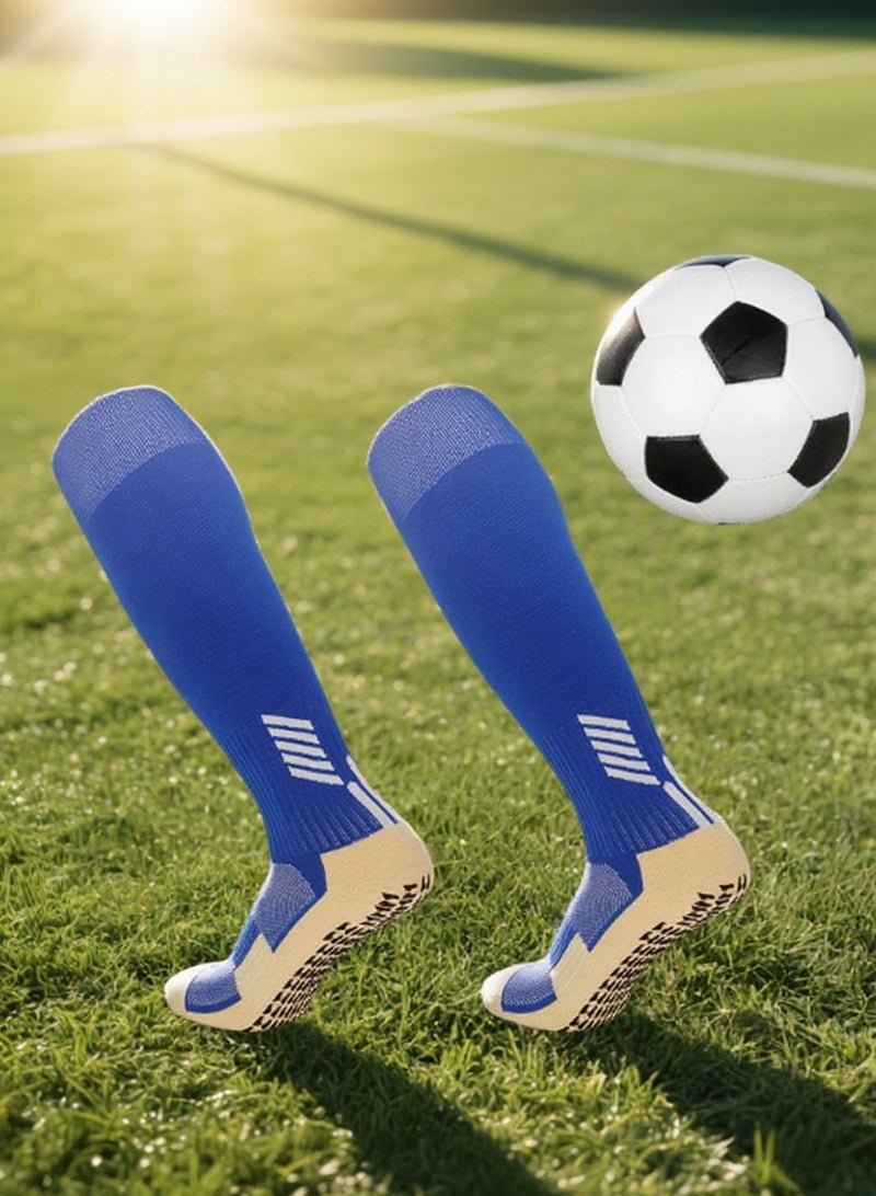 BESTPEAK 2 pairs of men's professional football socks (long over-the-knee socks) men's compression socks sports football socks, suitable for running, basketball, football and traveling, with good wrapping, anti-slip, moisture absorption and deodorization - Image 1