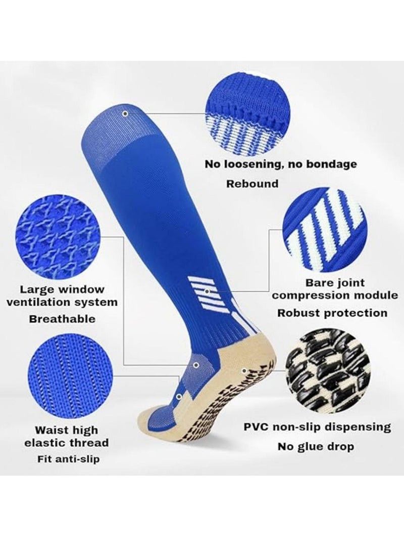 BESTPEAK 2 pairs of men's professional football socks (long over-the-knee socks) men's compression socks sports football socks, suitable for running, basketball, football and traveling, with good wrapping, anti-slip, moisture absorption and deodorization - Image 2