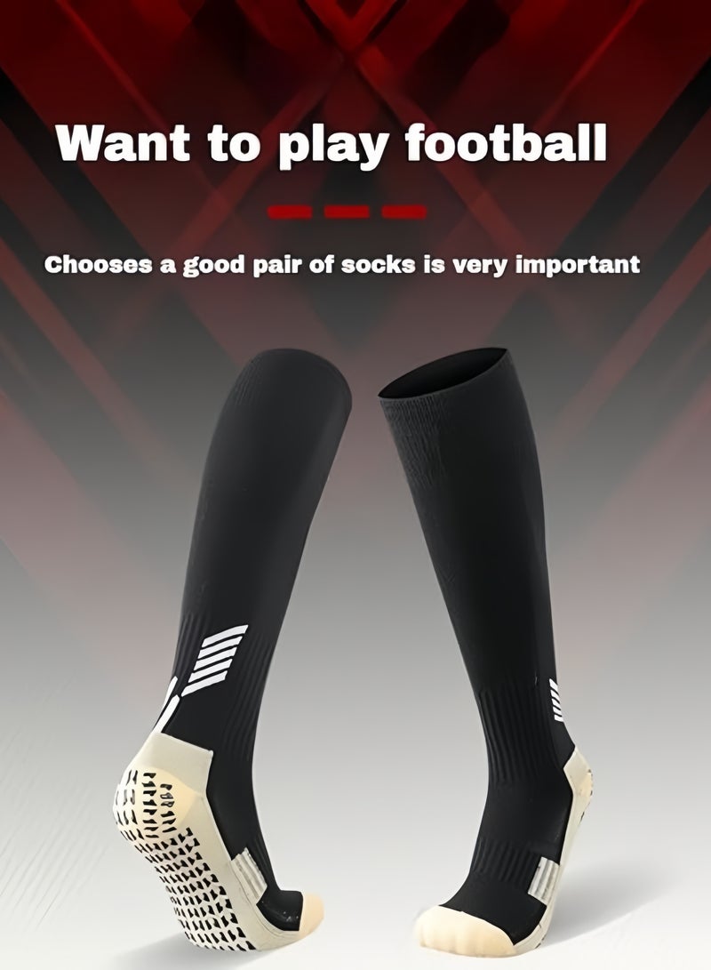 BESTPEAK 2 pairs of men's professional football socks (long over-the-knee socks) men's compression socks sports football socks, suitable for running, basketball, football and traveling, with good wrapping, anti-slip, moisture absorption and deodorization - Image 3