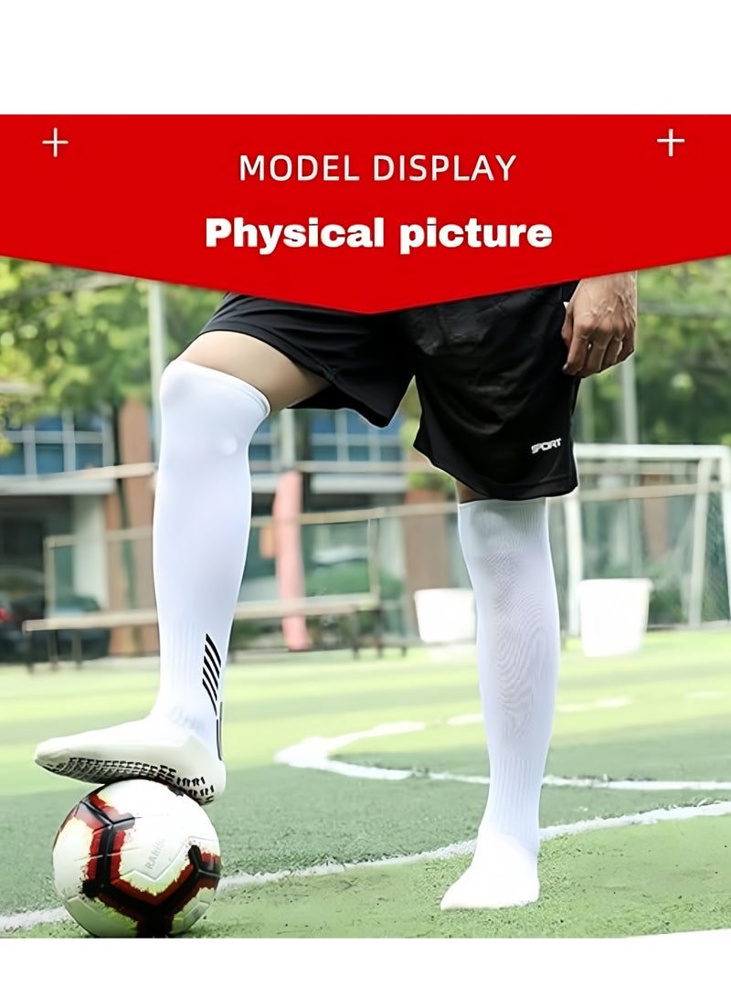 BESTPEAK 2 pairs of men's professional football socks (long over-the-knee socks) men's compression socks sports football socks, suitable for running, basketball, football and traveling, with good wrapping, anti-slip, moisture absorption and deodorization - Image 5
