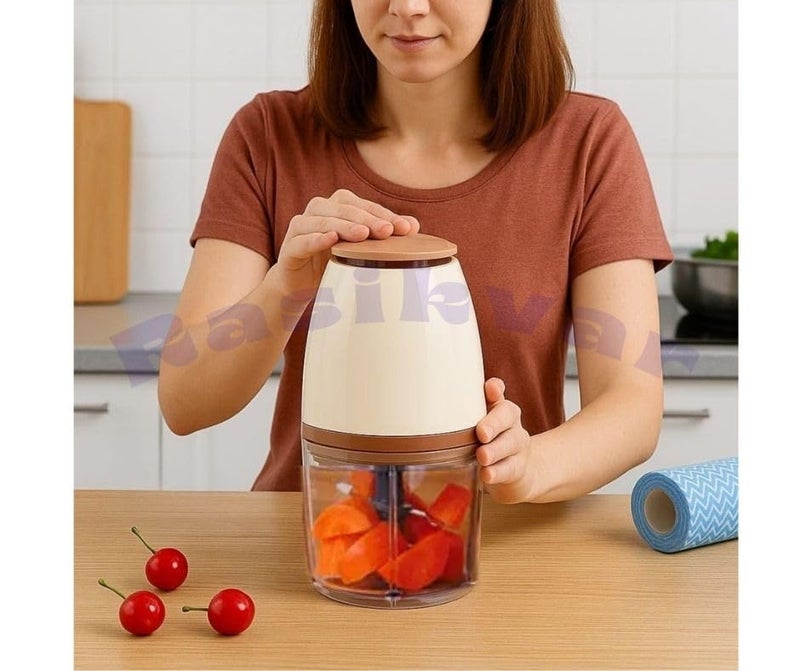 Rasdion Nutri-chop Chopper for Kitchen | Meat Grinder Chop and Mince Vegetables, Meat, Blends Dips | 700ml | 350 Watt Vegetable Chopper Electric | Food Processor - Pearl - Image 2