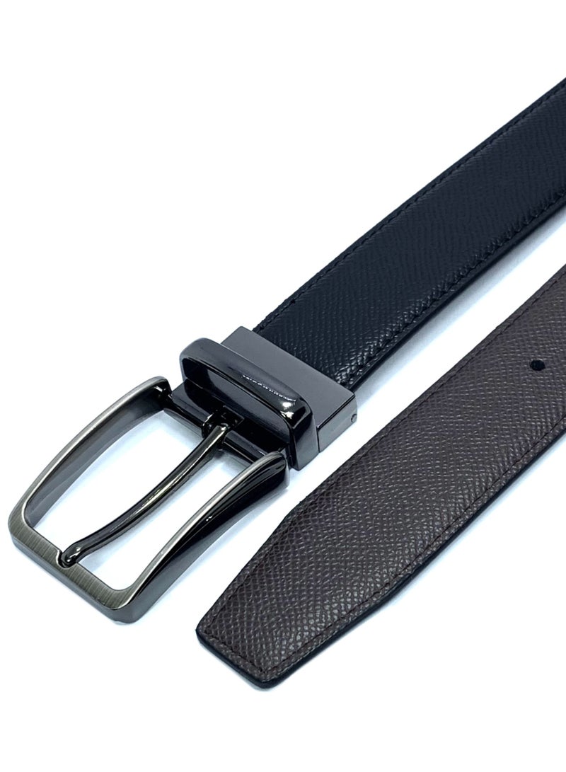 FOCUS Focus Faux Leather Reversible Belt for Men Stylish Formal Belt with Adjustable Buckle – Black & Brown Men's Belt for Formal Wear, Trouser Belt, Gifts for Men  - Image 2