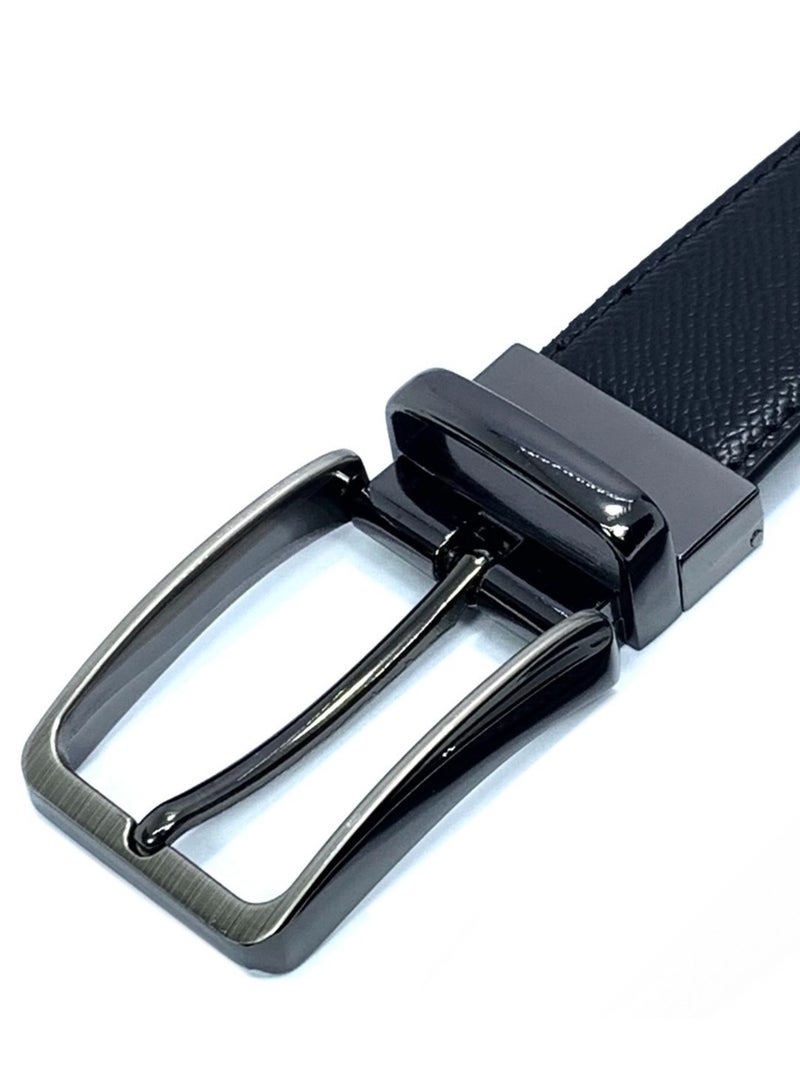 FOCUS Focus Faux Leather Reversible Belt for Men Stylish Formal Belt with Adjustable Buckle – Black & Brown Men's Belt for Formal Wear, Trouser Belt, Gifts for Men  - Image 3