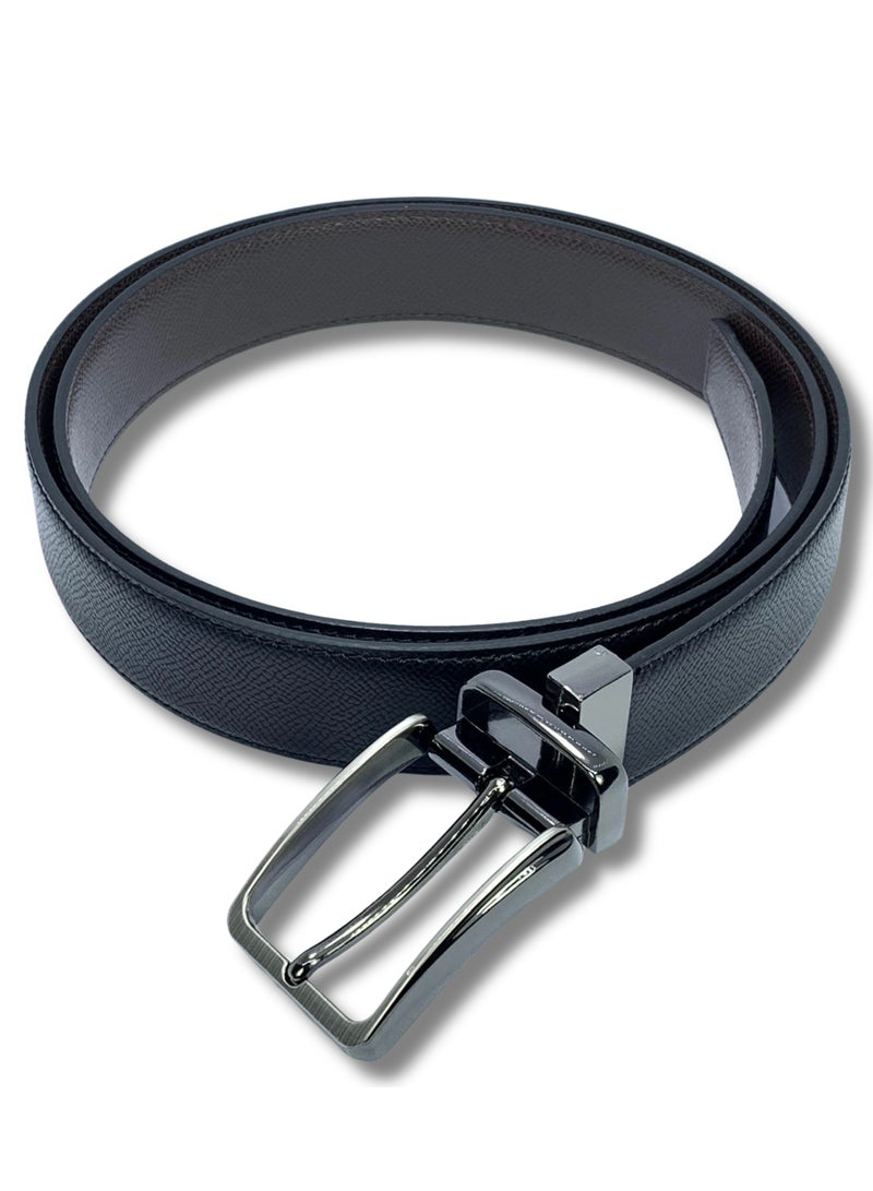 FOCUS Focus Faux Leather Reversible Belt for Men Stylish Formal Belt with Adjustable Buckle – Black & Brown Men's Belt for Formal Wear, Trouser Belt, Gifts for Men  - Image 4