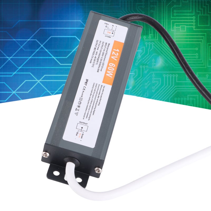 60W IP67 Ultra-Thin Waterproof Power Supply - Safe Reliable Corrosion-Resistant LED Driver for Outdoor Wiring Installation & Indoor LED Lighting - Image 5