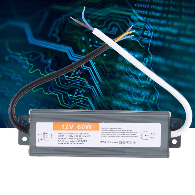60W IP67 Ultra-Thin Waterproof Power Supply - Safe Reliable Corrosion-Resistant LED Driver for Outdoor Wiring Installation & Indoor LED Lighting - Image 3