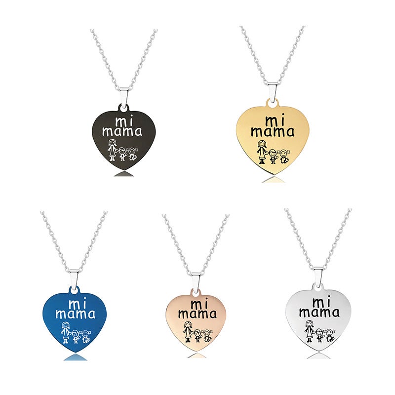Necklace Lettering Jewelry Mamami Mother Children Mother'S Day Gift Love Titanium Steel Necklace - Image 2