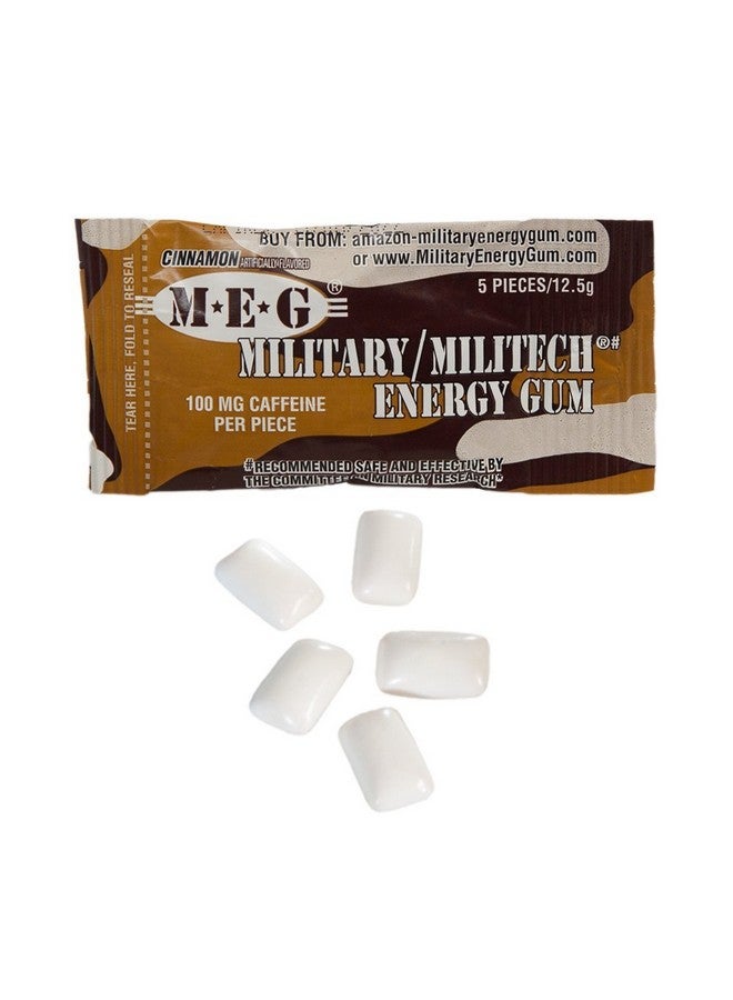 MEG Military Energy Gum | 100Mg Of Caffeine Per Piece + Increase Energy + Boost Physical Performance + Cinnamon 24 Pack (120 Count) - Image 2