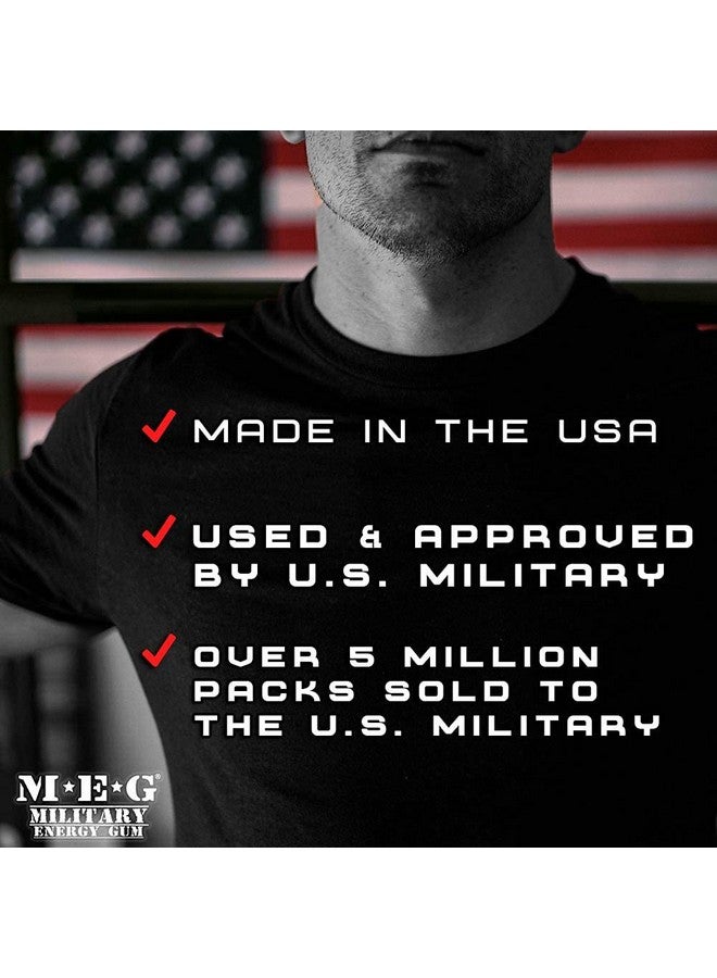 MEG Military Energy Gum | 100Mg Of Caffeine Per Piece + Increase Energy + Boost Physical Performance + Cinnamon 24 Pack (120 Count) - Image 3