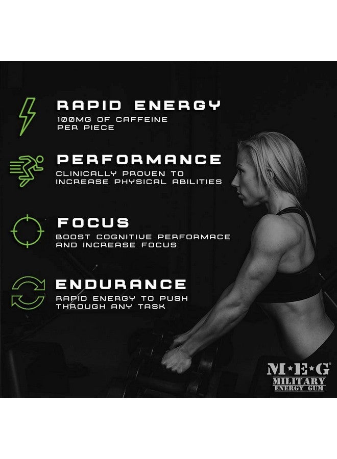 MEG Military Energy Gum | 100Mg Of Caffeine Per Piece + Increase Energy + Boost Physical Performance + Cinnamon 24 Pack (120 Count) - Image 4