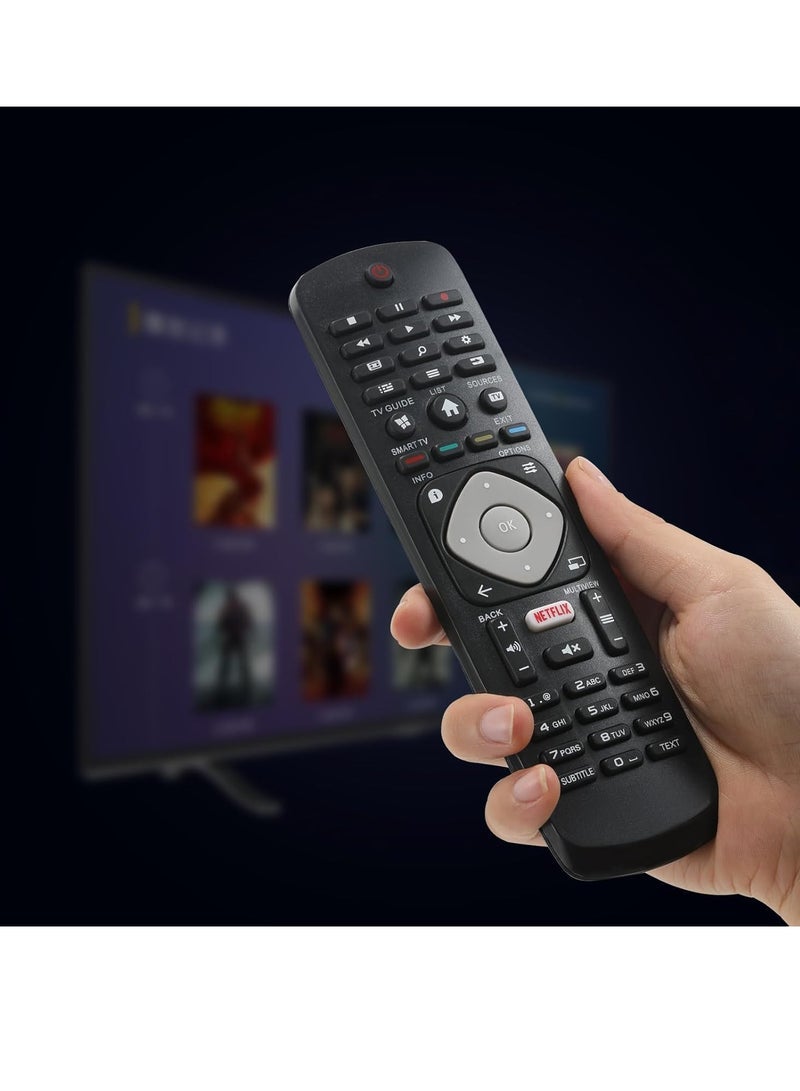 PopZa Universal Replacement Remote Control Compatible with All Philips Smart TV TVs with battery - Image 4