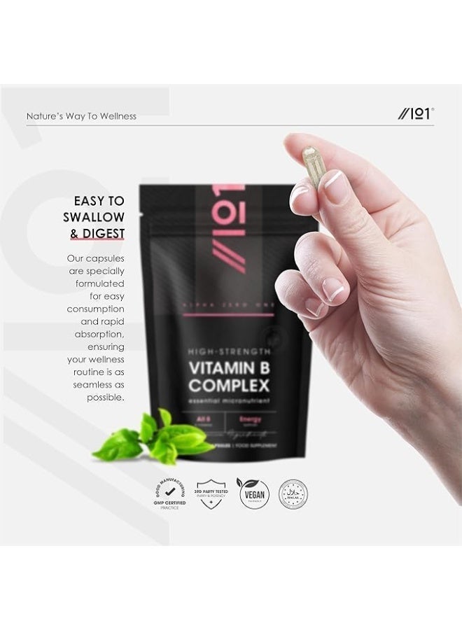 ALPHA01 Vitamin B Complex (All 8 B Vitamins) – Supports Energy & Nervous System, 180 Capsules - Image 5