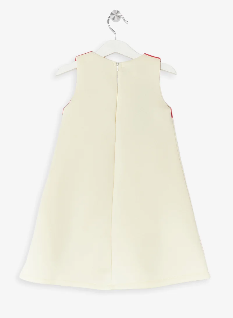 Little Golden Apple Bow Accent Dress