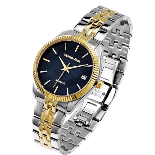 VICTORIA HYDE Silver and Gold Womens Watch, Stainless Steel Two Tone Watches for Women - Image 4