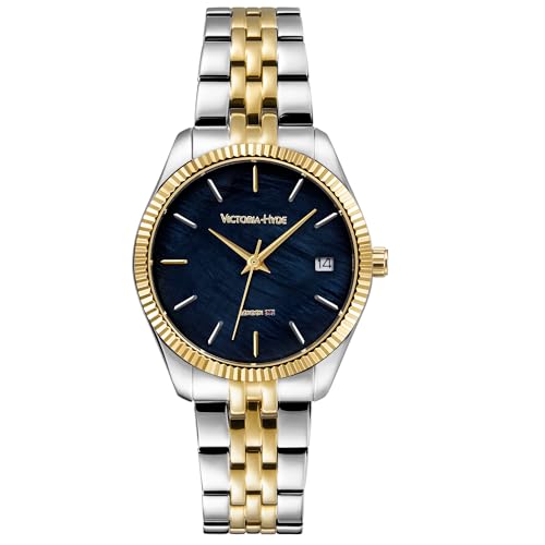 VICTORIA HYDE Silver and Gold Womens Watch, Stainless Steel Two Tone Watches for Women - Image 1