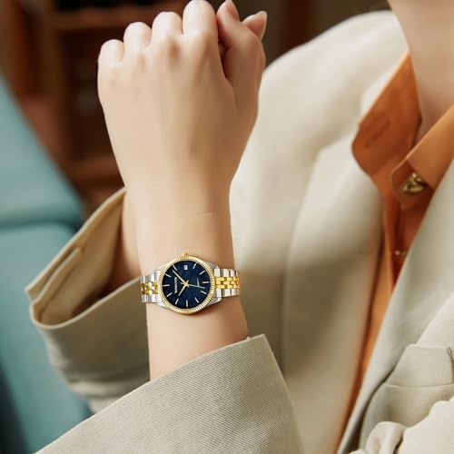 VICTORIA HYDE Silver and Gold Womens Watch, Stainless Steel Two Tone Watches for Women - Image 3