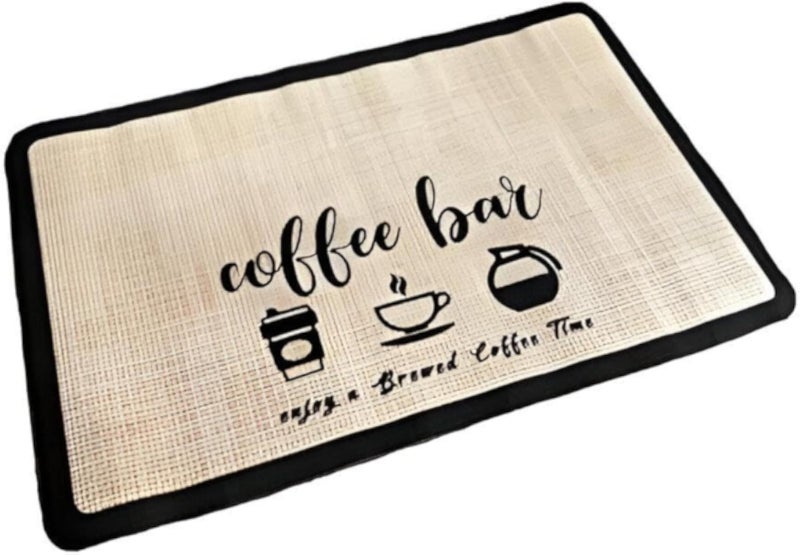 Station Mat - Oversized 30x40 in Leather mat enhances coffee station design, blends durability with absorbency, practical surface shield, perfect for passionate home coffee enthusiasts everywhere