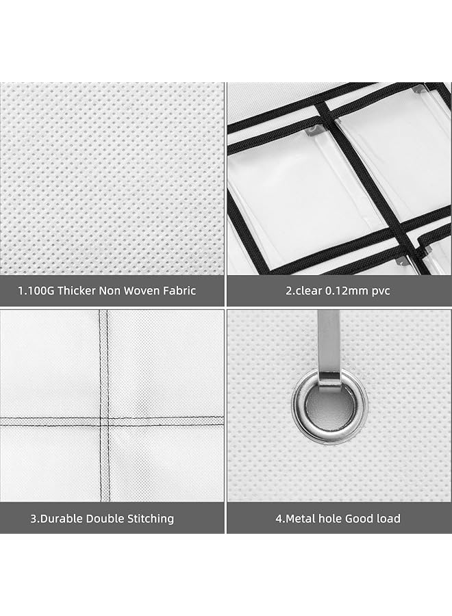 erorex 2 Pack 36 Pockets Classroom Pocket Chart For Cell Phone Calculator Holder Clear Pocket Chart Organizer For Classroom Cellphone Storage With 36 Number Sticker Size:38.5X25.7 Inch White 2Pack - Image 4