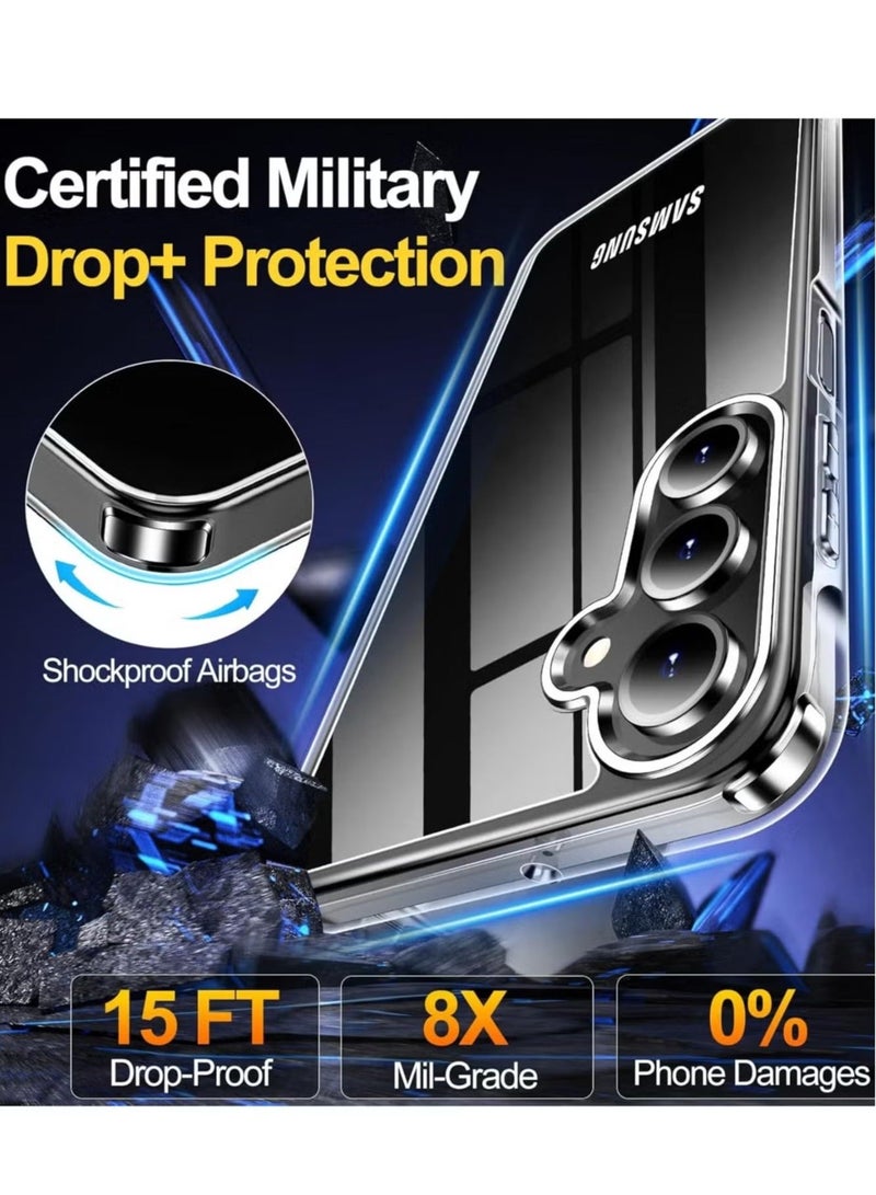 MUNTAQI Samsung Galaxy A16 Clear Case Cover Anti-Yellowing Shockproof Bumper Phone Cover with Screen Protector 9H Hardness Clear Glass & 3-in-1 Camera Lens Protector for Samsung Galaxy A16 5G - Image 3