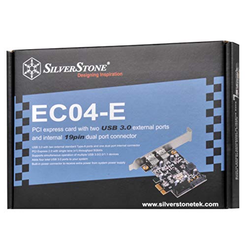 SilverStone بطاقة PCI Express من Silverstone Tek مع منفذين USB 3.0 خارجيين وموصل داخلي مزدوج 19 دبوس (EC04-E) - Image 3