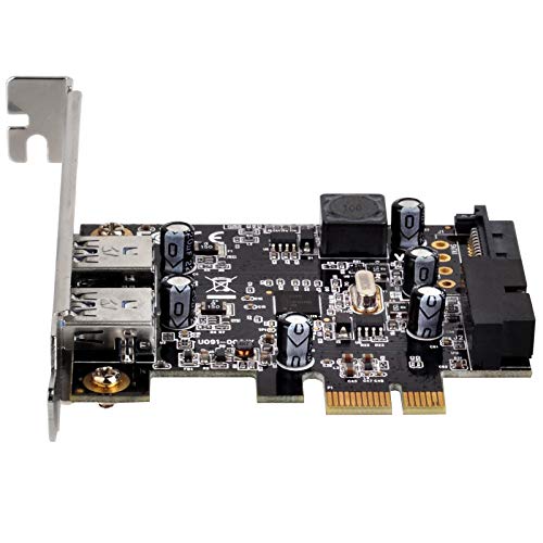 SilverStone بطاقة PCI Express من Silverstone Tek مع منفذين USB 3.0 خارجيين وموصل داخلي مزدوج 19 دبوس (EC04-E) - Image 2