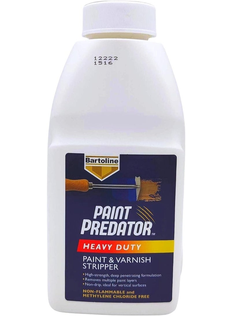 Bartoline Paint Predator Heavy Duty Paint and Varnish Stripper 500ml - High Performance Paint Remover - by Bartoline 1876 Professional Range - Image 1