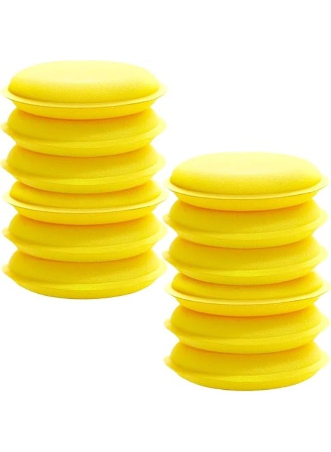 UREVO 12-Pack Car Wax Applicator Sponges, High-Density Circular Foam Pads for Polishing & Buffing, Soft Microfiber Cleaning Sponge for Car Detailing, Auto Waxing - Image 1
