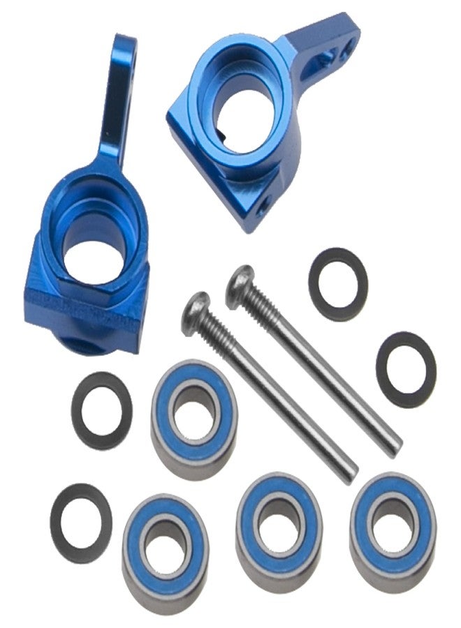 Vgoohobby Aluminum Front Steering Knuckles Carrier Blocks Steering Cup Compatible with 1/10 Traxxas Slash 2WD Rustler Stampede Bandit RC Car,Replace of 3736 (Blue) - Image 3
