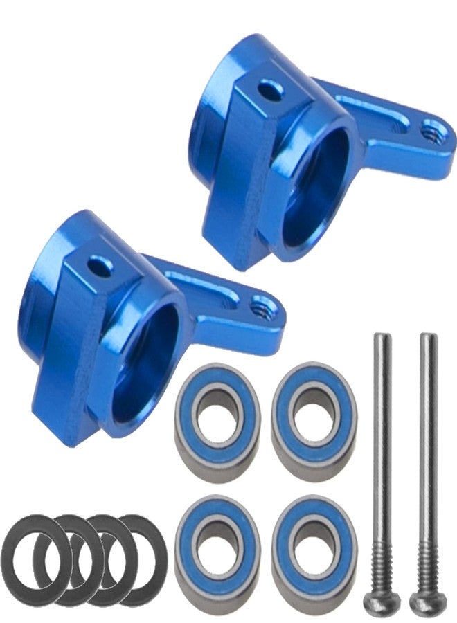 Vgoohobby Aluminum Front Steering Knuckles Carrier Blocks Steering Cup Compatible with 1/10 Traxxas Slash 2WD Rustler Stampede Bandit RC Car,Replace of 3736 (Blue) - Image 1