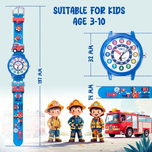 V2A Watches for Kids boy Girls – Cute 3D Cartoon Design, Soft Multicolor Silicone Strap, 30M Water-Resistant, Quartz Movement, Fun Time Learning, Birthday Return Gift for Kids Aged 3-10 Years - Image 3