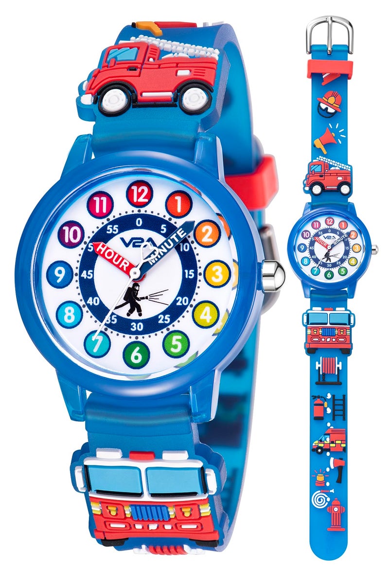 V2A Watches for Kids boy Girls – Cute 3D Cartoon Design, Soft Multicolor Silicone Strap, 30M Water-Resistant, Quartz Movement, Fun Time Learning, Birthday Return Gift for Kids Aged 3-10 Years - Image 1