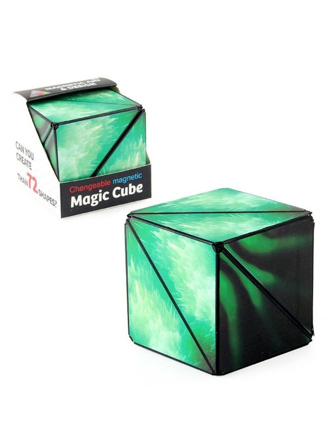Shape Shifting Box, Fidget Cube with 36 Rare Earth Magnets - Extraordinary 3D Magic Cube – Cube Magnet Fidget Toy Transforms Into Over 70 Shapes, Green - Image 1