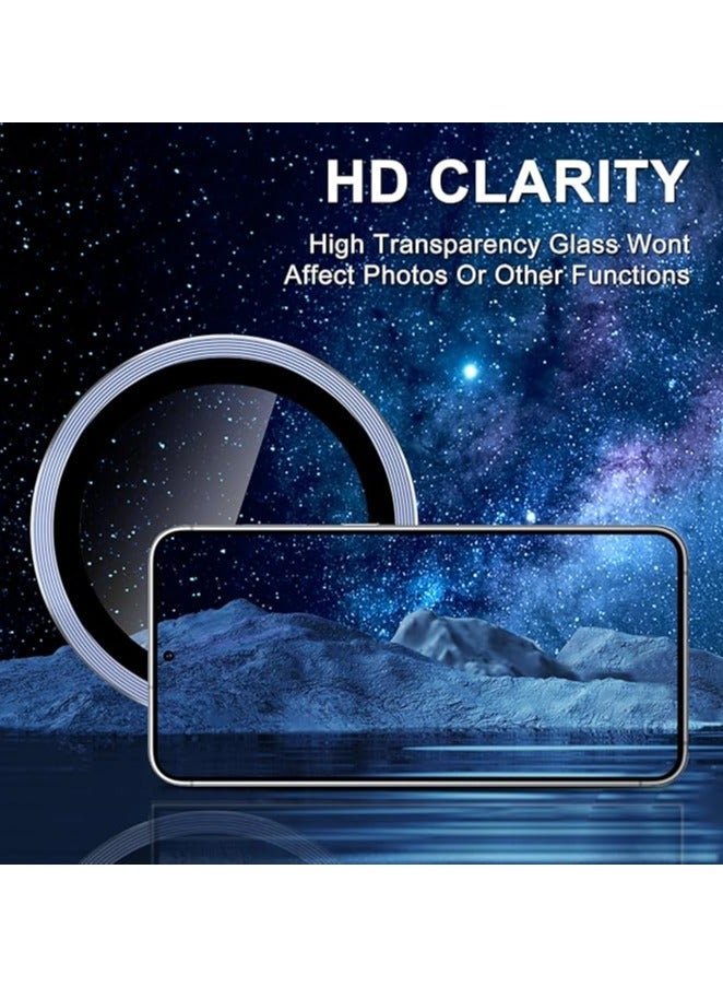 QIRG For Samsung Galaxy A55 5G Camera Lens Protector, Individual Tempered Glass Camera Screen Protector Metal Ring Lens Cover for Samsung Galaxy A55 , 1 Set (Blue) - Image 4