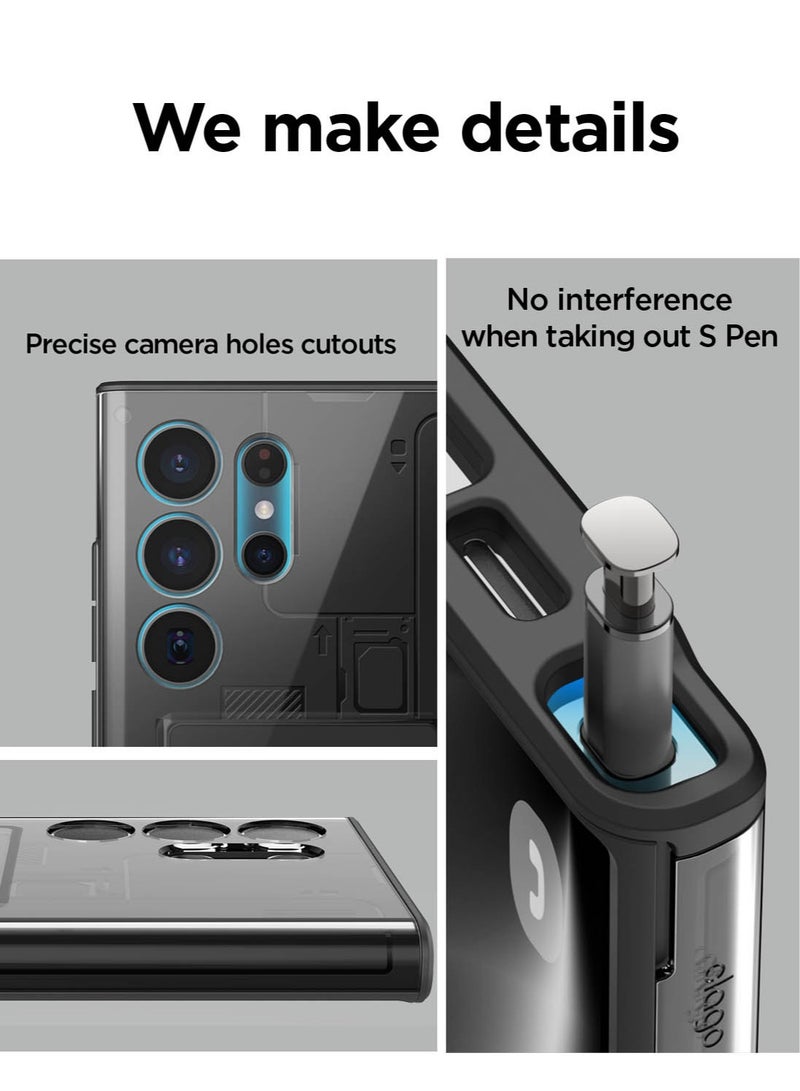 Elago X-Ray for Samsung Galaxy S24 ULTRA Case Cover with Card Holder (2024) - Transparent Black - Image 4