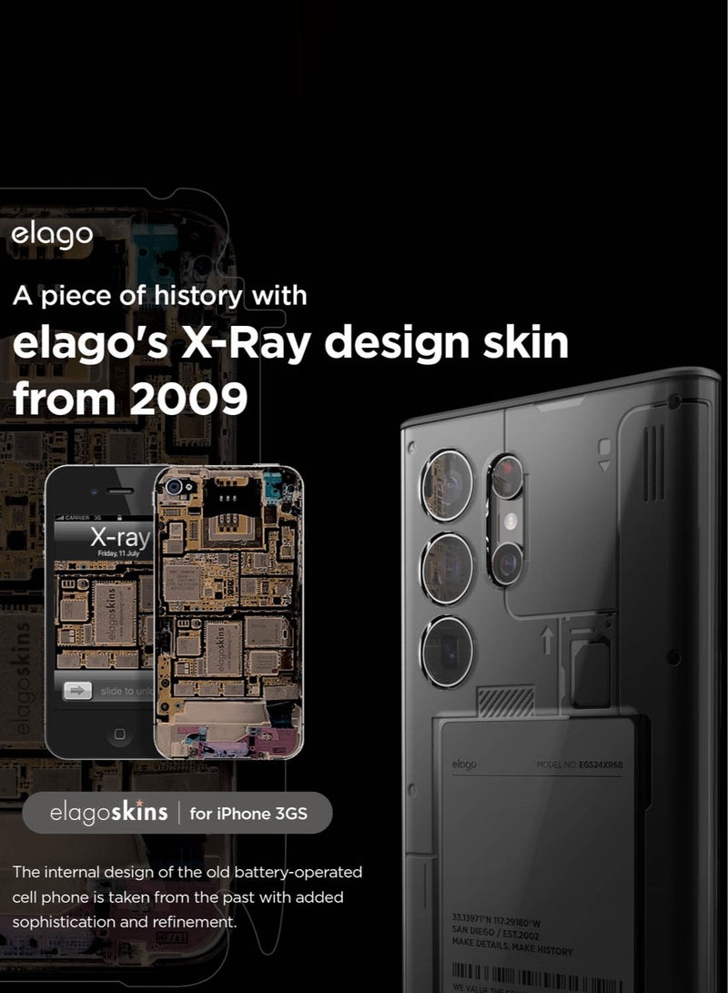 Elago X-Ray for Samsung Galaxy S24 ULTRA Case Cover with Card Holder (2024) - Transparent Black - Image 5