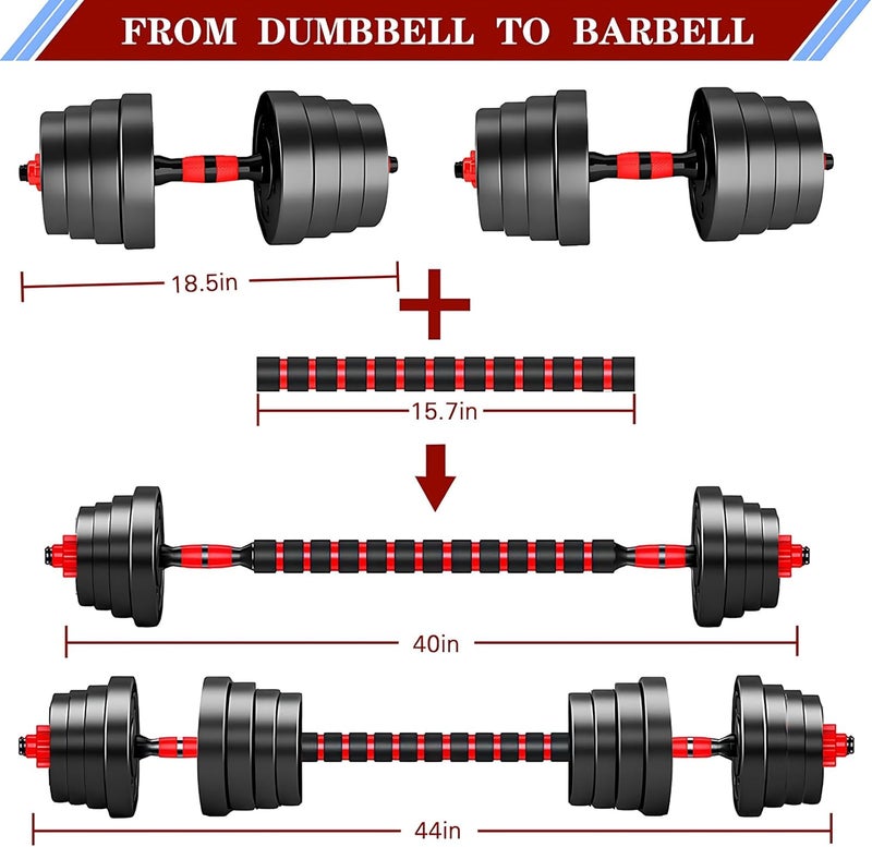 BCBIG Adjustable-Dumbbells-Sets,Free Weights-Dumbbells Set of 2 Convertible To Barbell A Pair of Lightweight for Home Gym,Women and Men Equipment - Image 3