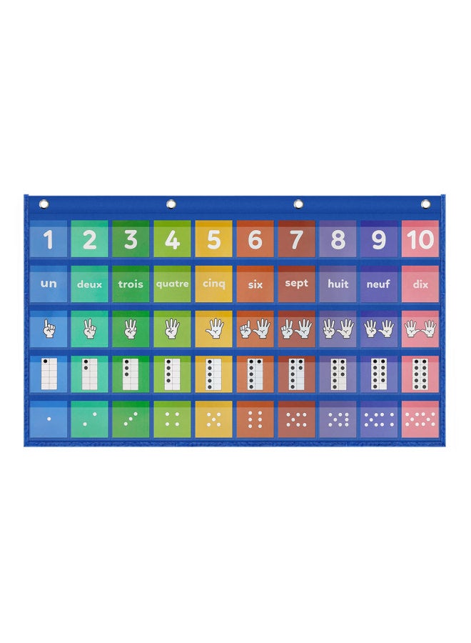 Loquat French 1-10 Count Enlightenment Education Card Bag Look At Picture Count Hanging Bag French English Dual-use-Color:French -1-10 Digital Bag - Image 1