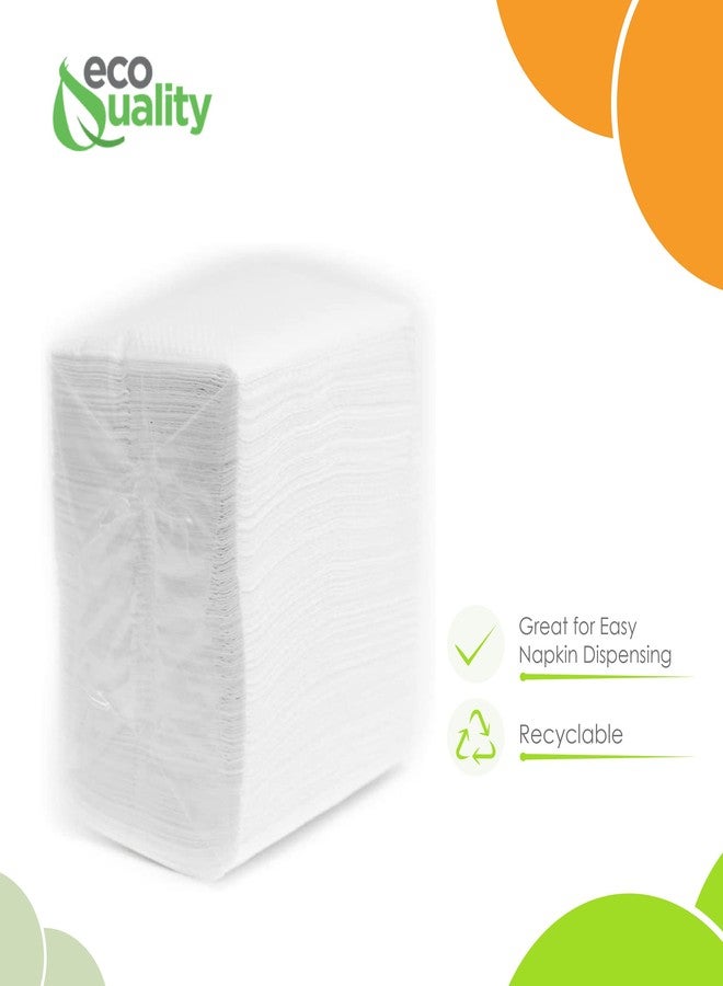 EcoQuality White Low Fold Dispenser Napkins,400/pack 1-Ply, 3 1/2 x 5 in, Dispenser Napkin Refill, Everyday Napkins, Perfect for Restaurants, Diners, Bodegas & Home - Image 3
