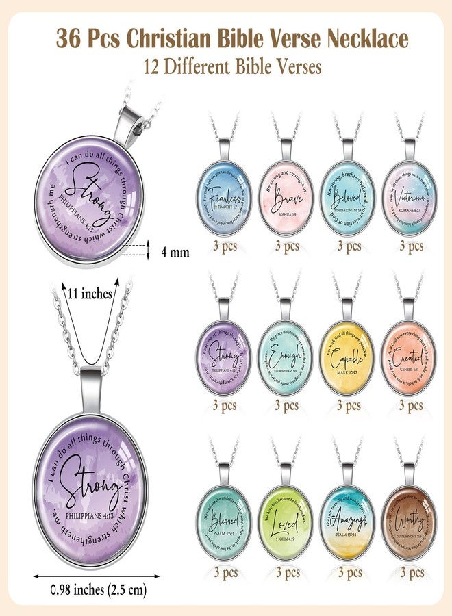 كينينج مجموعة كينينج المكونة من 12 قطعة من القلائد المسيحية، هدايا للنساء، قلادة معدنية مزينة بآيات من الكتاب المقدس، هدية دينية ملهمة لعيد الميلاد، هدية للكنيسة (نابضة بالحياة) - Image 2
