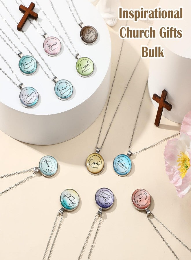 كينينج مجموعة كينينج المكونة من 12 قطعة من القلائد المسيحية، هدايا للنساء، قلادة معدنية مزينة بآيات من الكتاب المقدس، هدية دينية ملهمة لعيد الميلاد، هدية للكنيسة (نابضة بالحياة) - Image 5