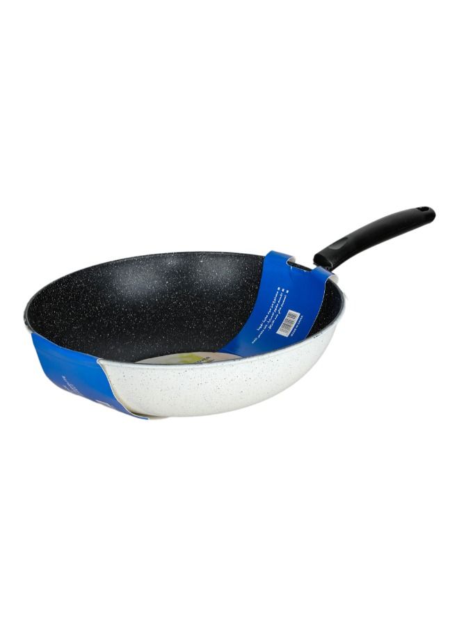 Bister Granite Non-Stick Wok 34 cm – Black and White, Compatible with Induction, Halogen & Gas Stoves (Without Lid) - Image 3
