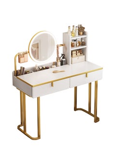 Sharpdo SHARPDO LED Mirror Dresser Desk, Modern Bedroom Vanities Table with Dual Drawer Storage, Make Up Dressing Table for Girls Women (100*41*120CM)  - Image 1