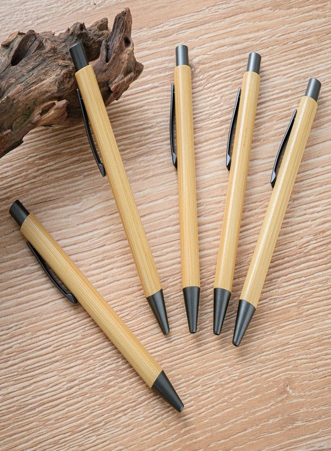 Gullor Natural Bamboo Retractable Ballpoint Pen, Sustainable Pens for Journaling Writing Office Supplies Eco Friendly Pens, 5 Pieces - Image 2