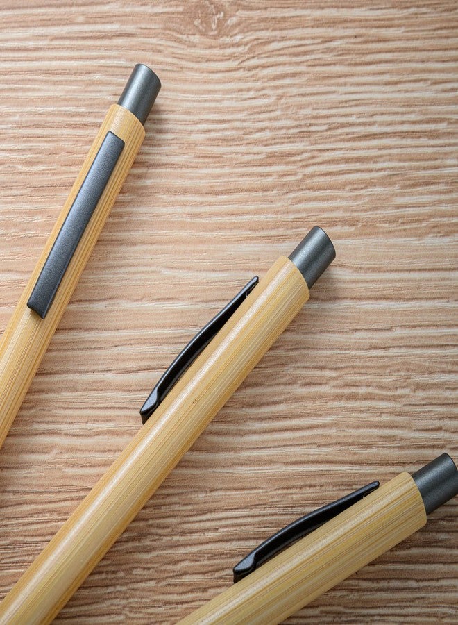 Gullor Natural Bamboo Retractable Ballpoint Pen, Sustainable Pens for Journaling Writing Office Supplies Eco Friendly Pens, 5 Pieces - Image 3