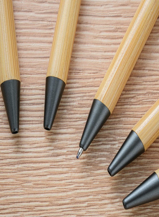 Gullor Natural Bamboo Retractable Ballpoint Pen, Sustainable Pens for Journaling Writing Office Supplies Eco Friendly Pens, 5 Pieces - Image 4
